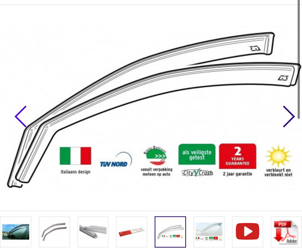 Raam zijwindschermen voor VW Polo (2009-2017), Auto-onderdelen, Ophalen of Verzenden, Gebruikt, Volkswagen