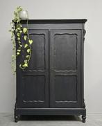 Antieke brocante zwarte Biedermeier meidenkast vintage kast, Ophalen of Verzenden
