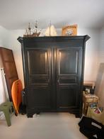 Brocante zwarte kast, Antiek en Kunst, Antiek | Meubels | Kasten, Ophalen