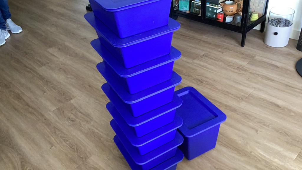 IKEA STAPELBAKKEN ophalen voor een bloemetje, Ophalen, Gebruikt, Blauw