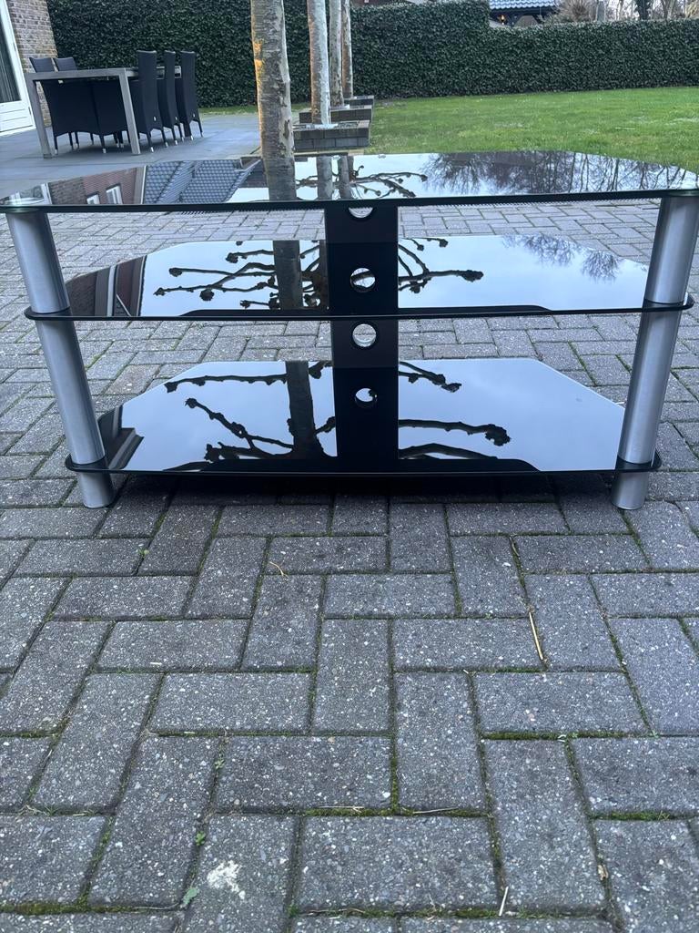 Tv meubel met stereo vak, Ophalen, Gebruikt, 100 tot 150 cm, Glas