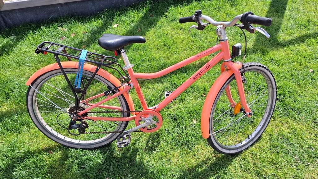 Meisjesfiets zalmroze Btwin Riverside 24 inch, Ophalen, 24 inch, Versnellingen