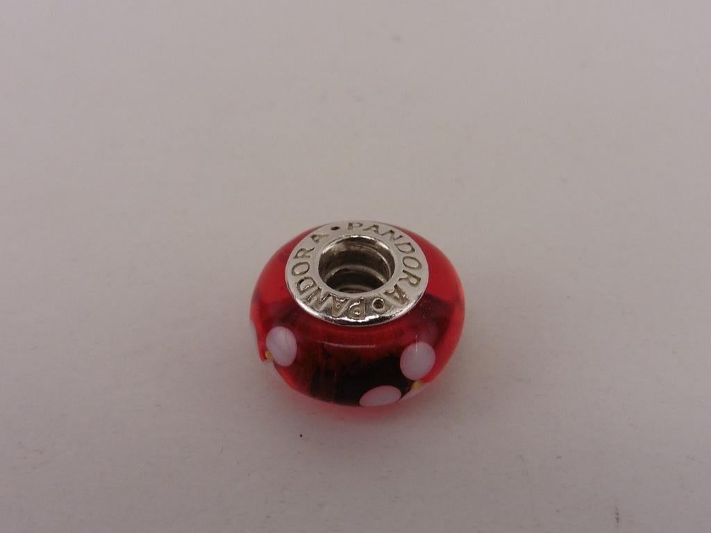 Zilveren Pandora bedel                                  Z40b, Gebruikt, Glas of Kristal, ., Pandora