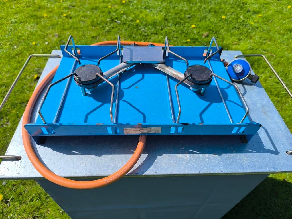 Savannah 2-pits gasfornuis met drukregelaar, Ophalen of Verzenden, Gebruikt