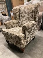 oorfauteuil stof bruin gebroken wit ALS NIEUW, Huis en Inrichting, 75 tot 100 cm, Ophalen of Verzenden, Zo goed als nieuw, 75 tot 100 cm