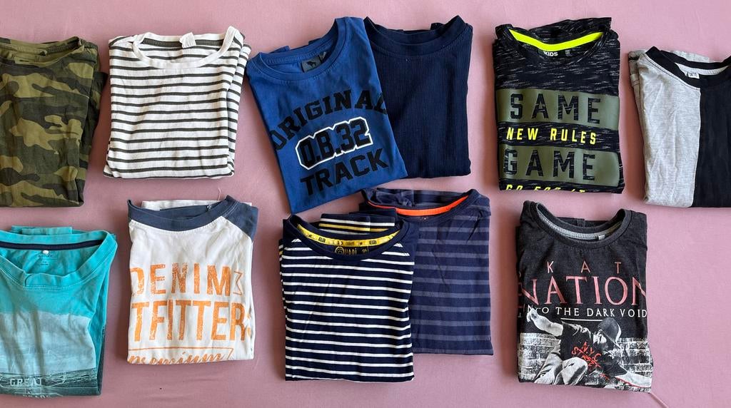 11 Longsleeves voor jongens in maat 134-140, Kinderen en Baby's, Kinderkleding | Maat 134, Gebruikt, Jongen, Shirt of Longsleeve