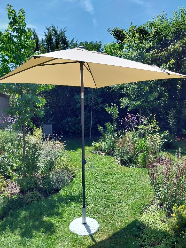 Parasol Madison 200 x 200 cm ZGAN Parasol met Voet, Tuin en Terras, Ophalen, Zo goed als nieuw, Stokparasol