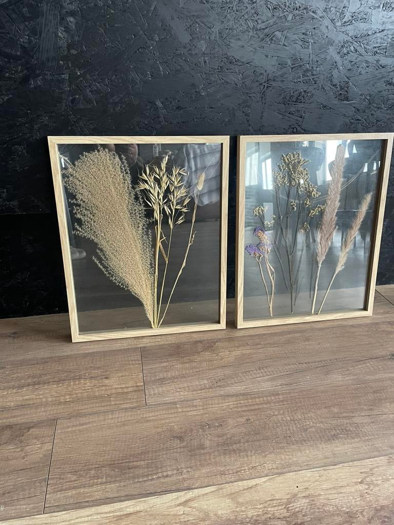 Lijsten met gedroogde bloemen, Huis en Inrichting, Woonaccessoires | Lijsten, Ophalen, Zo goed als nieuw, Hout, Minder dan 50 cm