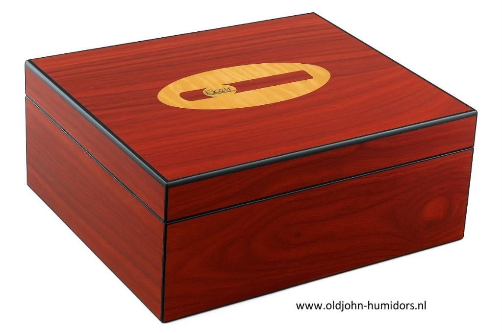 HUMIDOR  "CIGAR LOGO"  M DELUXE - ROZENHOUT sigarenkist  h57, Verzenden, Nieuw, Tabaksdoos of Verpakking