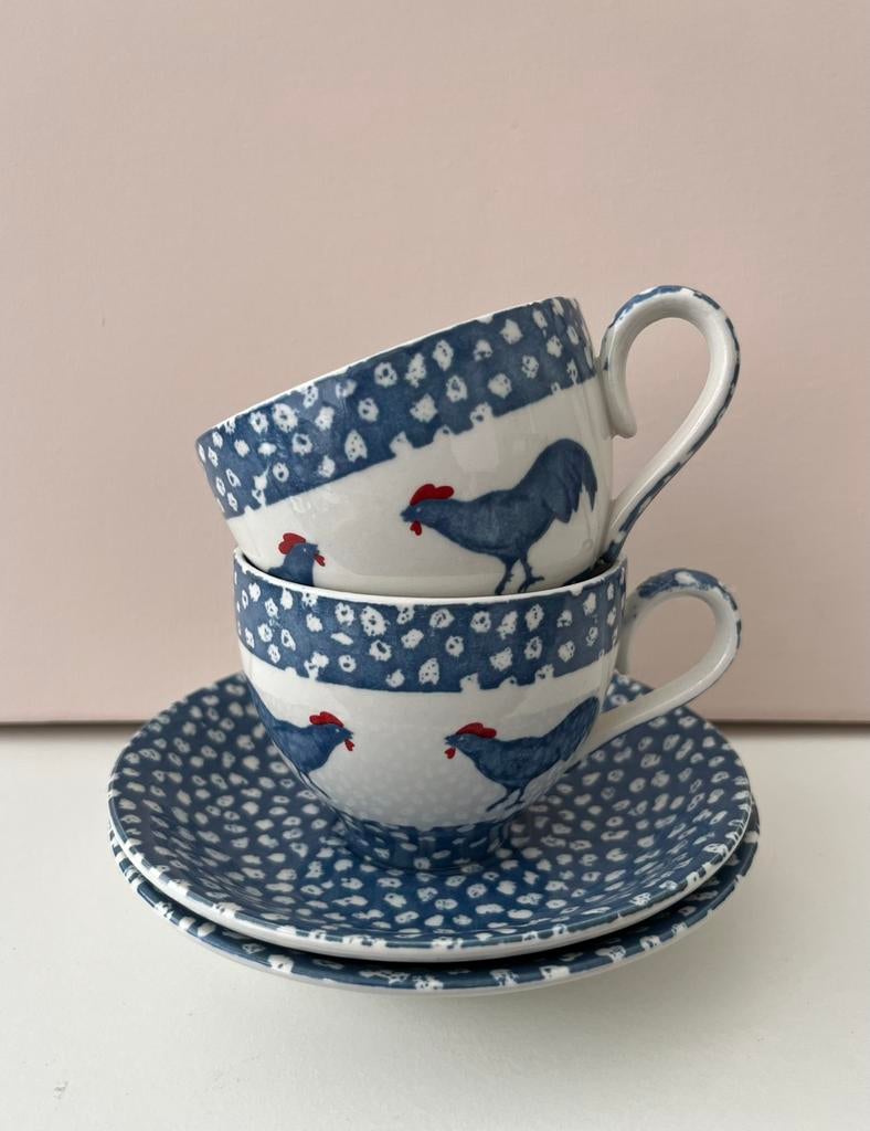 Burleigh Chanticleer theekopjes, Antiek en Kunst, Antiek | Servies los, Ophalen of Verzenden