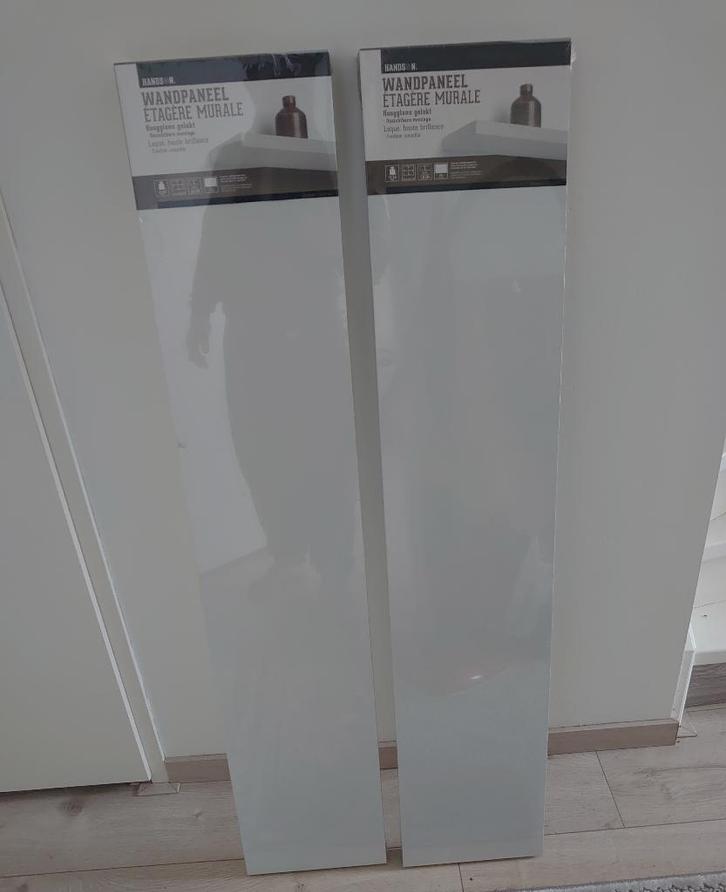 2x Wandpaneel wandplank wit glans Nieuw geseald merk Handson, Huis en Inrichting, Woonaccessoires | Wandplanken en Boekenplanken