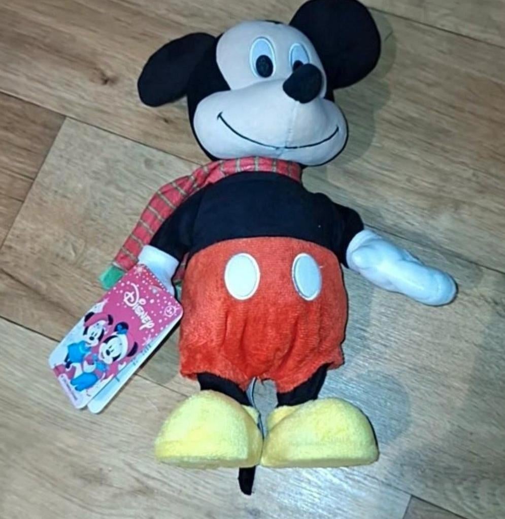 Nieuwe Mickey Mouse Knuffel met Sjaal - Disney, Ophalen of Verzenden, Mickey Mouse, Nieuw, Knuffel