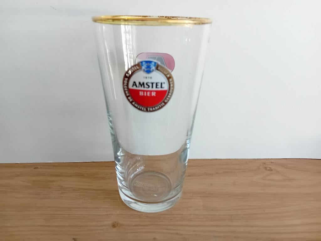 Amstel glas met opdruk AZ, Ophalen of Verzenden, Zo goed als nieuw, Glas of Glazen, Amstel