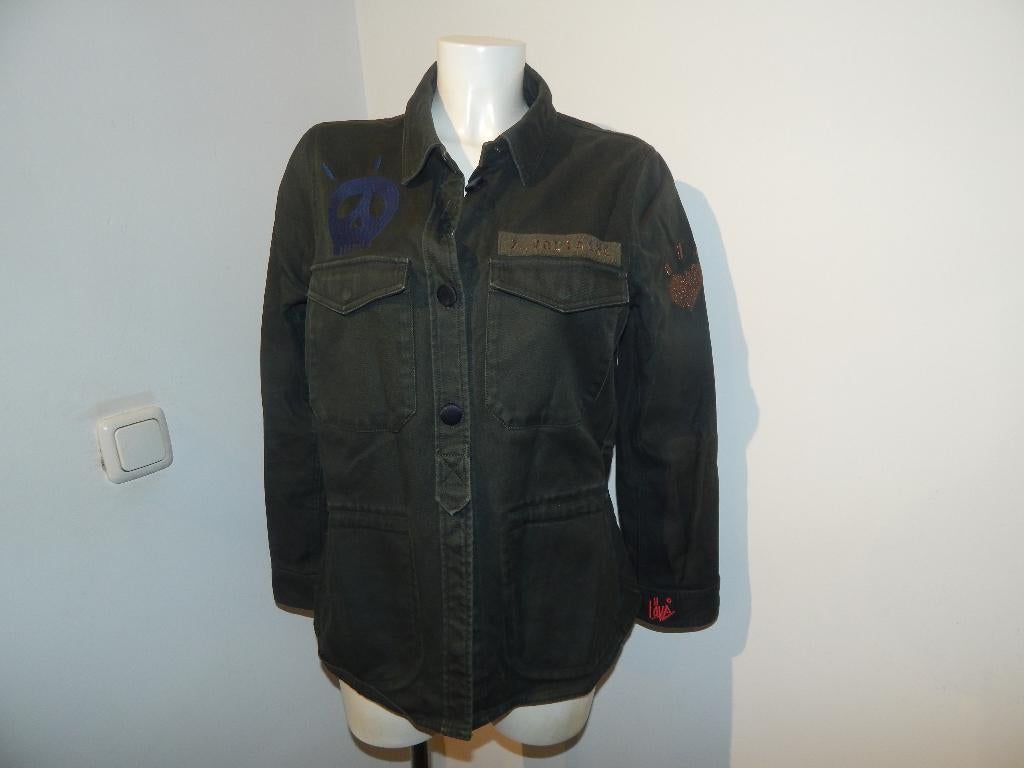 Zadig & Voltaire stoer jack army look print op de rug L, Zadig & Voltaire, Verzenden, Maat 42/44 (L), Gedragen
