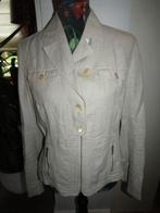 E1918 Claudia Sträter mt 40 jasje beige linnen ritsjes, Maat 38/40 (M), Beige, Ophalen of Verzenden, Zo goed als nieuw