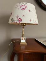 Vintage ACF Italy tafellamp Messing Porselein met kap, Ophalen of Verzenden, Minder dan 50 cm