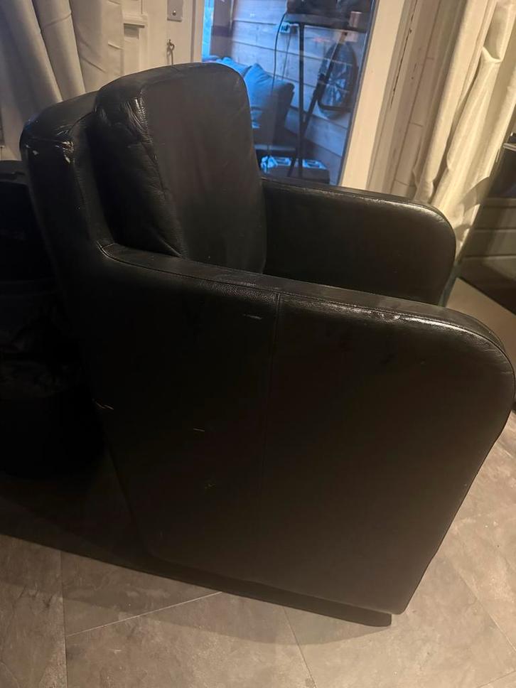 5 Leren Eetkamerstoelen op Wieltjes, Huis en Inrichting, Stoelen, Gebruikt, Vijf, Zes of meer stoelen, Leer, Zwart, Ophalen