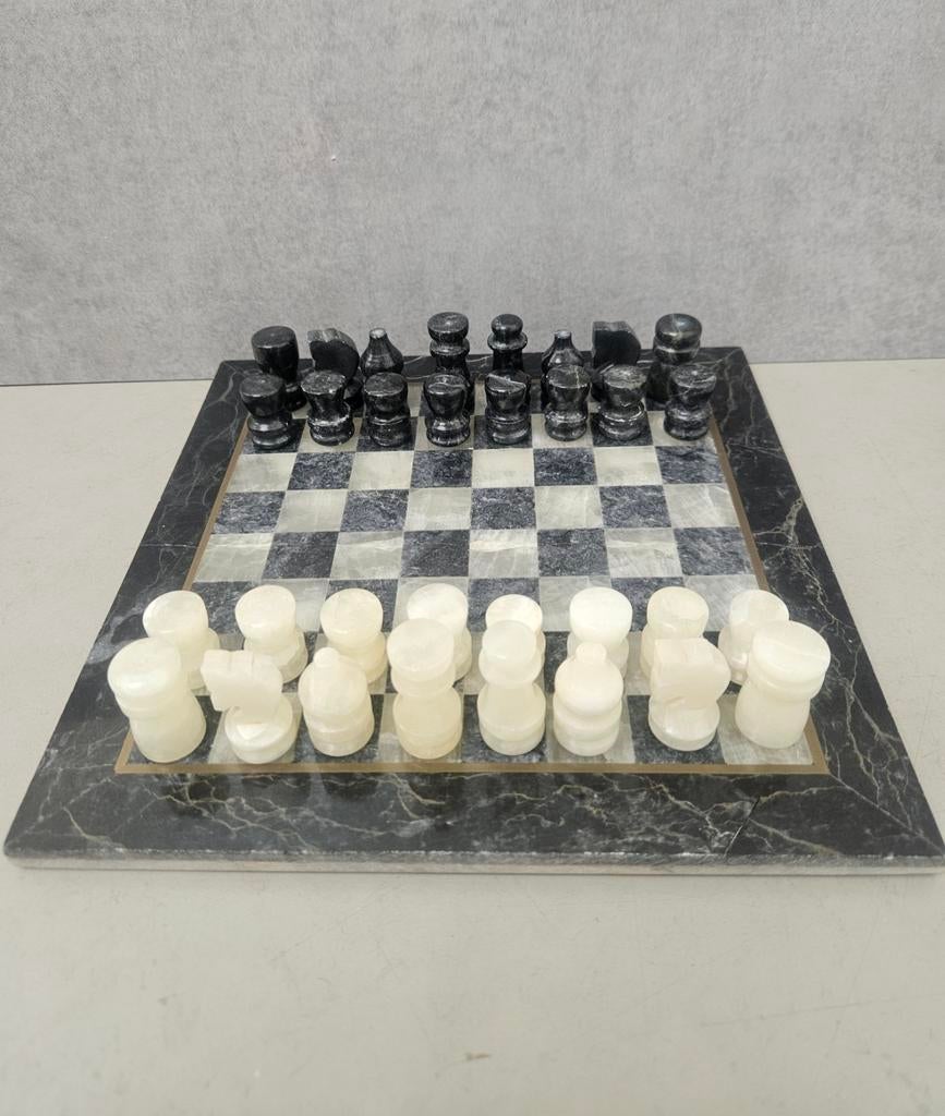 Vintage Marmeren Schaakspel, Hobby en Vrije tijd, Gezelschapsspellen | Bordspellen, Ophalen of Verzenden, Gebruikt