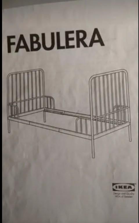 Fabulera meegroeibed IKEA met matras en lattenbodem, Ophalen, Eenpersoons, Zwart, 80 cm