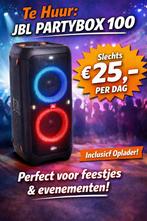 JBL Partybox 100 te huur, Audio, Tv en Foto, JBL, Ophalen of Verzenden, Zo goed als nieuw, 120 watt of meer