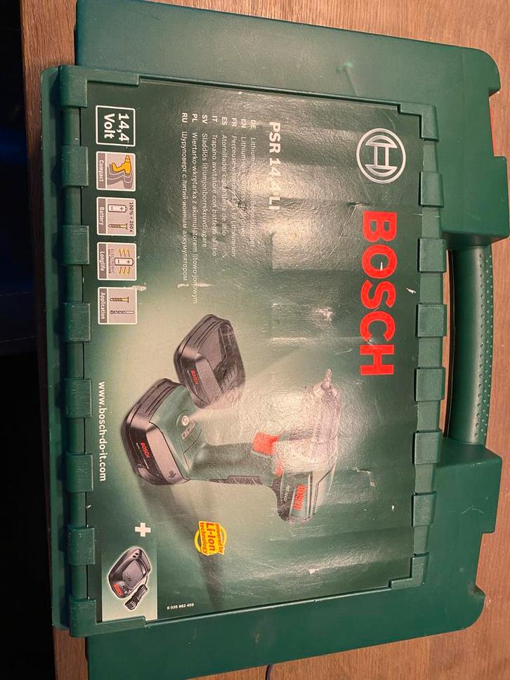 Bosch PSR 14,4 Li schroefmachine in goede staat, Doe-het-zelf en Verbouw, Gereedschap | Boormachines, Gebruikt, Boor- en Schroefmachine