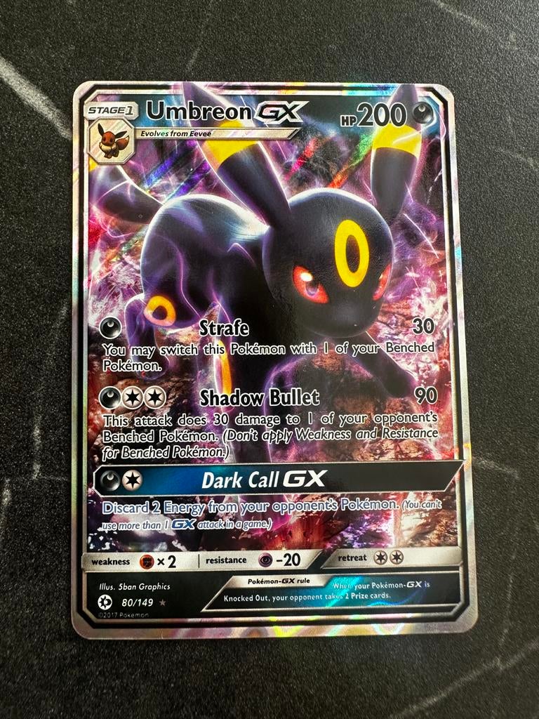 Umbreon GX #80/149, Ophalen of Verzenden, Zo goed als nieuw, Losse kaart, Foil