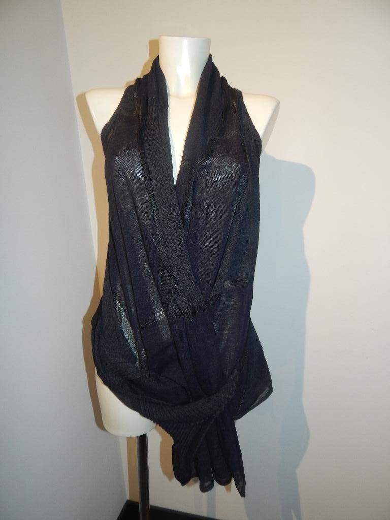 Sarah Pacini donker grijs overslag vest alpaca merino one si