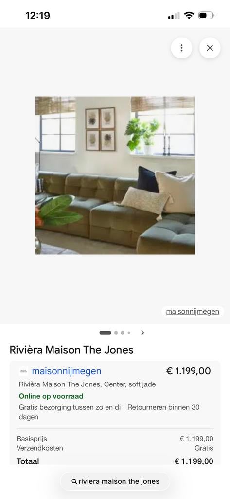 Rivièra Maison The Jones Elementenbank - Z.g.a.n., Huis en Inrichting, Ophalen, Driepersoons, 75 tot 100 cm, Zo goed als nieuw