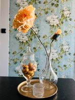 Glazen accessoires; vaasje, bonbonnerie en waxinelichtje, Overige kleuren, Ophalen of Verzenden, Minder dan 50 cm, Glas