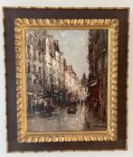 Parijse winkelstraat gesigneerd Jan Korthals, Ophalen of Verzenden