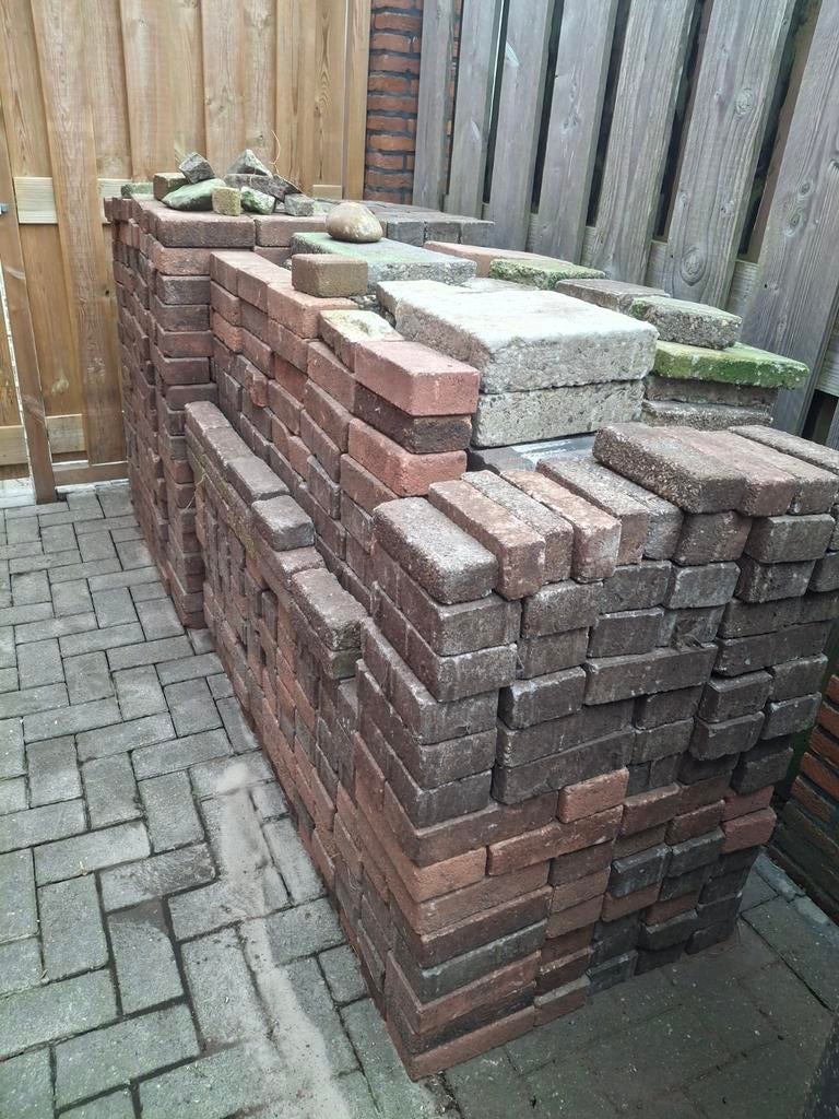 Gebruikte stenen voor tuin of oprit, Tuin en Terras, Tegels en Klinkers, Ophalen, Gebruikt, Klinkers, 10 m² of meer