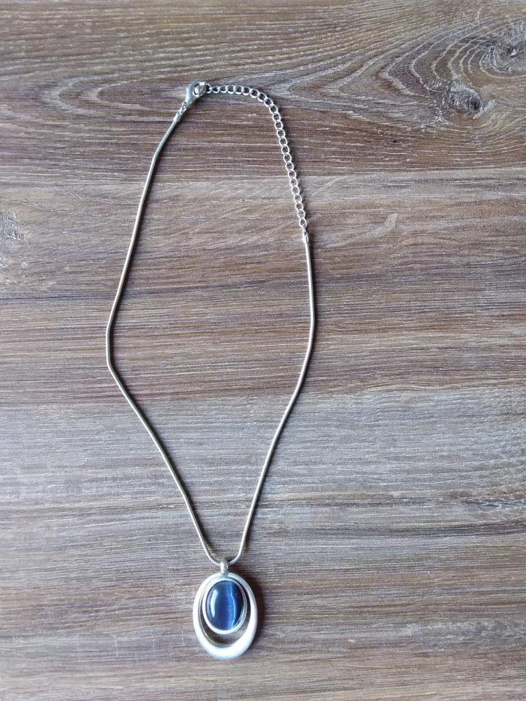 Ketting met steen, Sieraden, Tassen en Uiterlijk, Kettingen, Ophalen of Verzenden, Zilver, Overige materialen