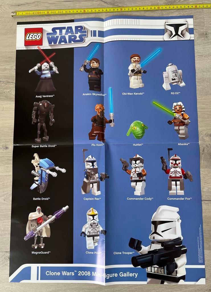 LEGO Star Wars Clone Wars 2008 Minifigure Gallery poster, Ophalen of Verzenden, Gebruikt