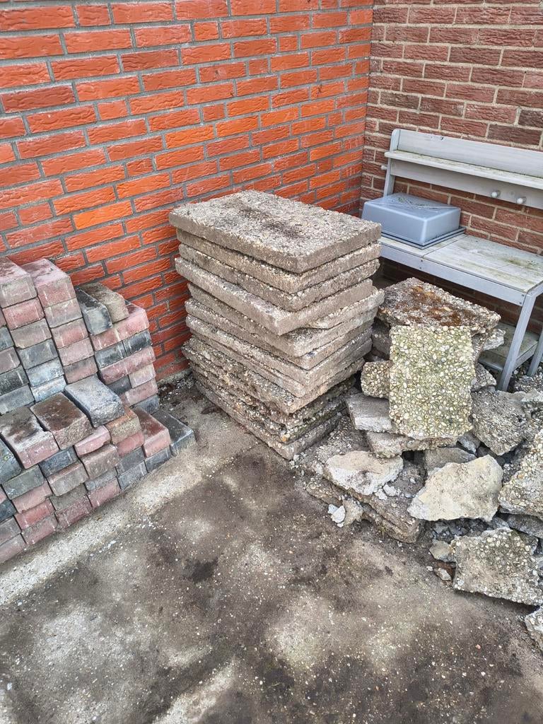 Gratis grindtegels af te halen, 60x40x5 cm, Tuin en Terras, Tegels en Klinkers, Ophalen, Gebruikt, Minder dan 5 m², Grind