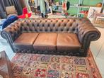 Klassieke Chesterfield 3-zitsbank in bruin leer, Gebruikt, Chesterfield, Klassiek, Vintage, Driepersoons, Leer
