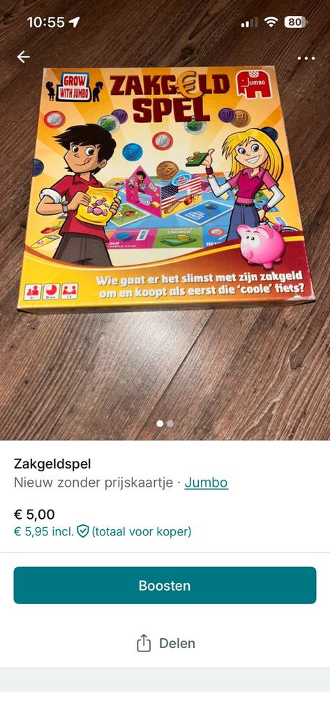 Zakgeldspel zgan, Ophalen of Verzenden, Zo goed als nieuw