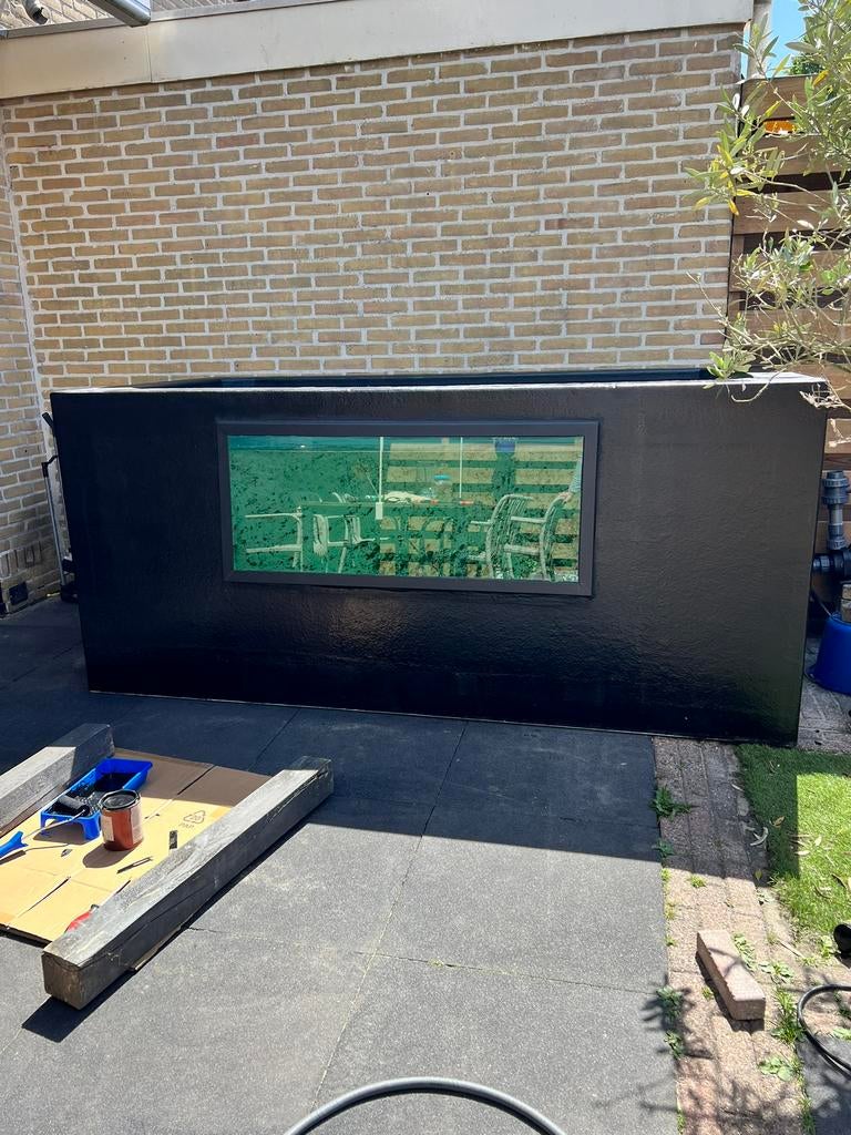 Polyester vijver met raam, Ophalen, Zo goed als nieuw