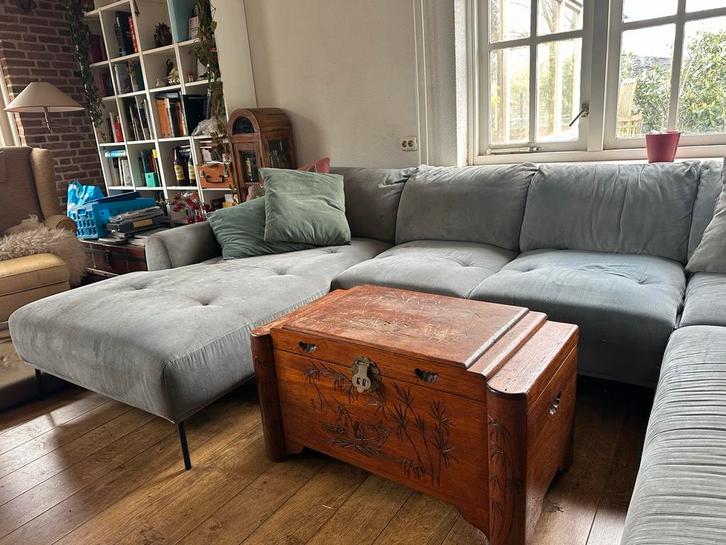 Ruime U-hoekbank van ribstof - 3.30m breed, Huis en Inrichting, Banken | Bankstellen, Gebruikt, Hoekbank, Vierpersoons of meer