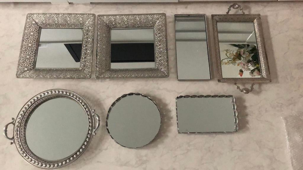 dienblad met spiegel - trouwerij  henna/cadeaus, Ophalen of Verzenden, Nieuw, Rechthoekig, Metaal