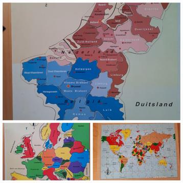 3 complete houten puzzels  beschikbaar voor biedingen