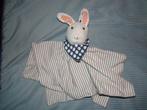 knuffeldoekje konijn kopje gestreept lapje katoen, Ophalen of Verzenden, Zo goed als nieuw, Konijn