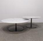 Duo van marmeren salontafels Marelli, Ophalen, 50 tot 100 cm, Rond, 50 tot 100 cm