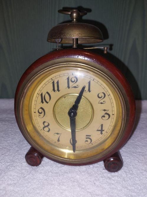 oude grote houten wekker, begin 1900, Antiek en Kunst, Curiosa en Brocante, Ophalen of Verzenden
