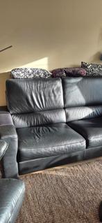 Leren zwartebank., Gebruikt, 150 tot 200 cm, Tweepersoons, 75 tot 100 cm