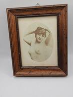 Antiek lijstje met prent of foto erotisch, Ophalen of Verzenden