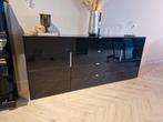 Dressoir en tv meubel set in hoogglans zwart, Huis en Inrichting, Ophalen, Gebruikt, 25 tot 50 cm, 150 tot 200 cm