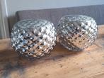 Zilver kleurige bloempotten van glas, Tuin en Terras, Bloempotten, Overige materialen, Rond, Binnen, Ophalen of Verzenden