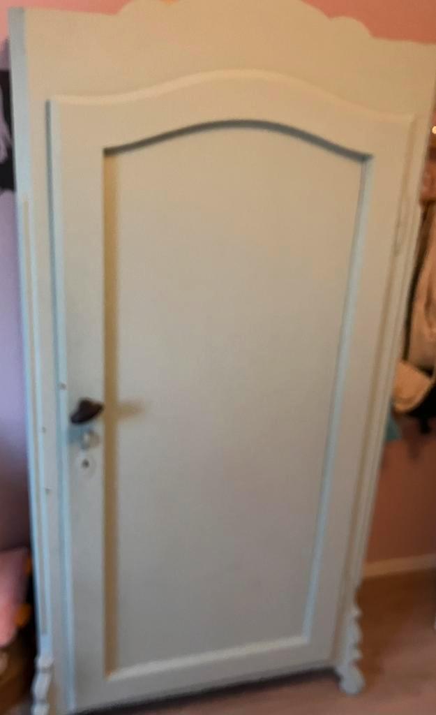 Meidenkast mintgroen 185x90x46 cm, Antiek en Kunst, Antiek | Meubels | Kasten, Ophalen