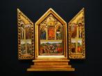 Drieluik Icoon verguld Het Lam Gods naar gebroeders Van Eyck, Antiek en Kunst, Ophalen of Verzenden