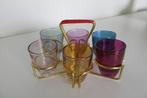 retro / vintage glaasjes set. France glas. 6 borrelglaasjes, Ophalen of Verzenden